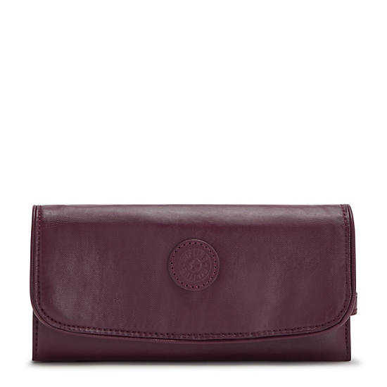 Kipling Money Land Metallic Snap Cüzdan Bordo | TR 1429NW